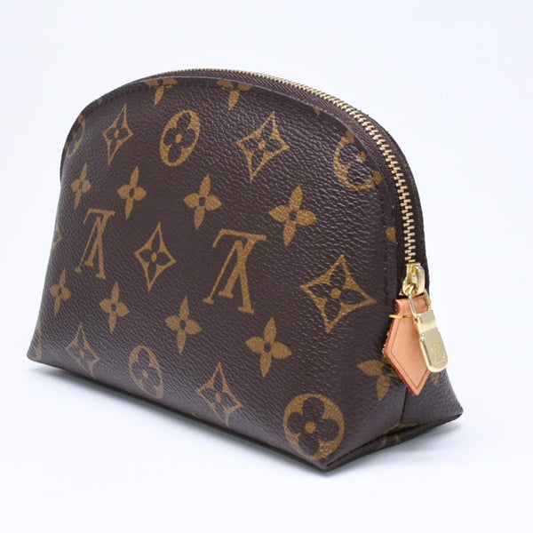 極美品 LOUIS VUITTON ルイヴィトン ポシェットコスメティックPM ポーチ M47515 モノグラム ブラウン ゴールド金具 中古 4a006089