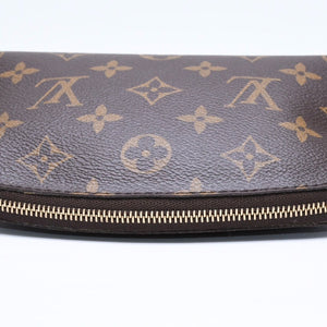 極美品 LOUIS VUITTON ルイヴィトン ポシェットコスメティックPM ポーチ M47515 モノグラム ブラウン ゴールド金具 中古 4a006089