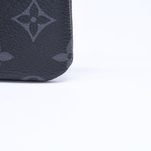 Load the image into the gallery viewer. 極美品 LOUIS VUITTON ルイヴィトン モノグラム・エクリプス ポシェット・クレ M80905 コインケース ブラック グレー 中古 4a006092