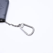 Load the image into the gallery viewer. 極美品 LOUIS VUITTON ルイヴィトン モノグラム・エクリプス ポシェット・クレ M80905 コインケース ブラック グレー 中古 4a006092