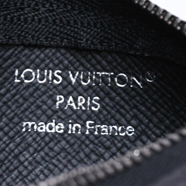 極美品 LOUIS VUITTON ルイヴィトン モノグラム・エクリプス ポシェット・クレ M80905 コインケース ブラック グレー 中古 4a006092