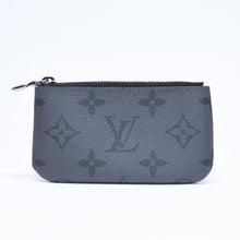 Load the image into the gallery viewer. 極美品 LOUIS VUITTON ルイヴィトン モノグラム・エクリプス ポシェット・クレ M80905 コインケース ブラック グレー 中古 4a006092