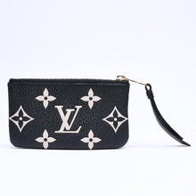 Load the image into the gallery viewer. 極美品 LOUIS VUITTON ルイヴィトン コインケース モノグラム・アンプラント ノワール ポシェットクレ M80885 ブラック ベージュ 中古 4a006053