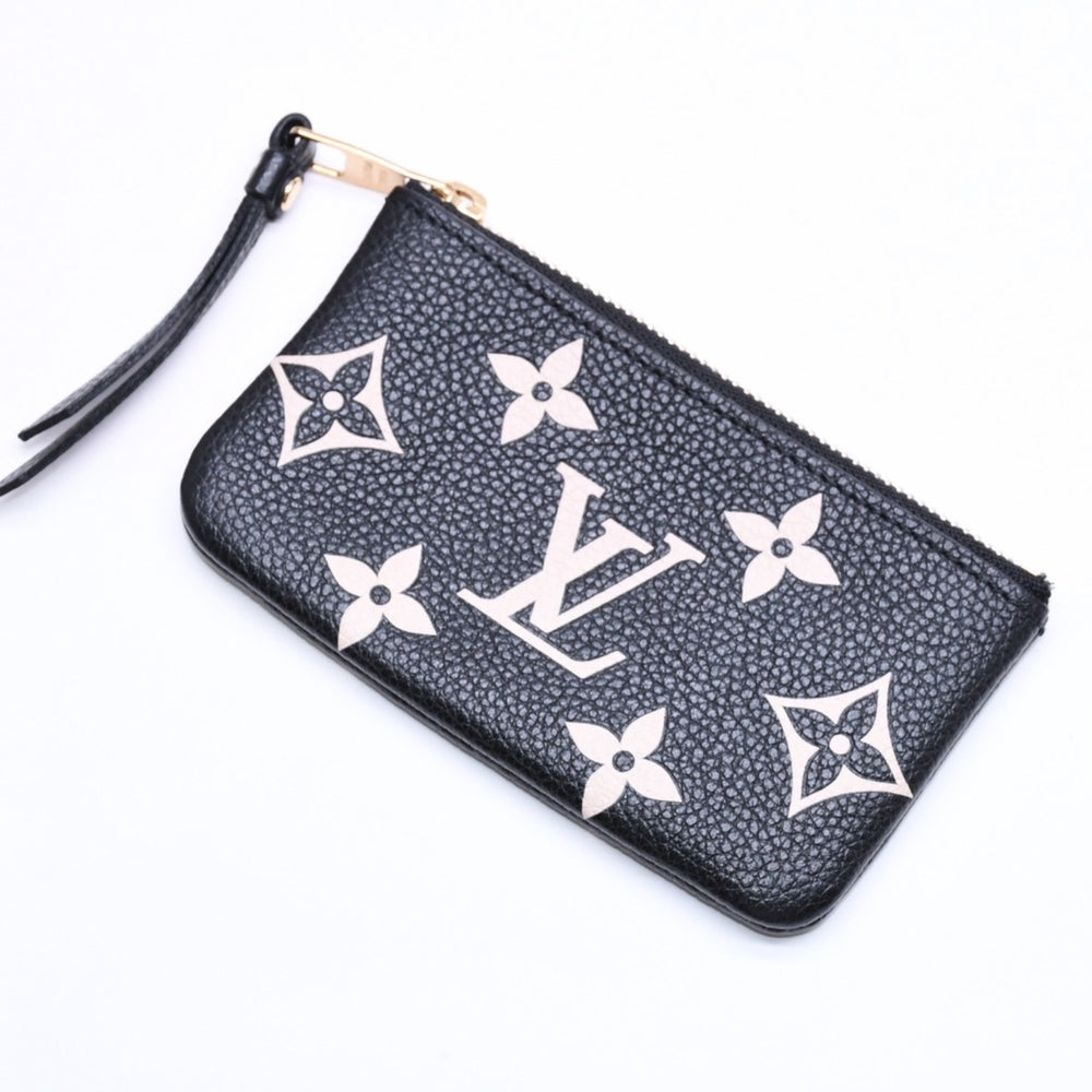 極美品 LOUIS VUITTON ルイヴィトン コインケース モノグラム・アンプラント ノワール ポシェットクレ M80885 ブラック ベージュ 中古 4a006053