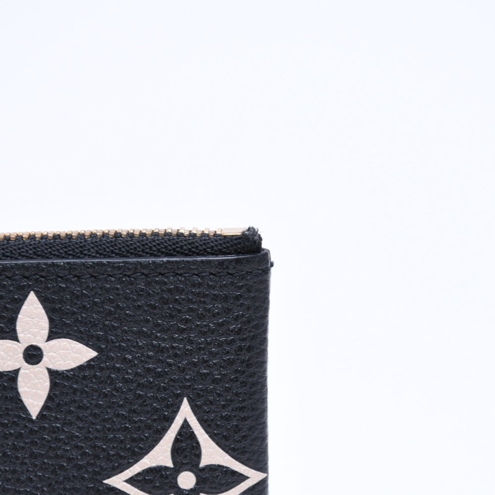極美品 LOUIS VUITTON ルイヴィトン コインケース モノグラム・アンプラント ノワール ポシェットクレ M80885 ブラック ベージュ 中古 4a006053