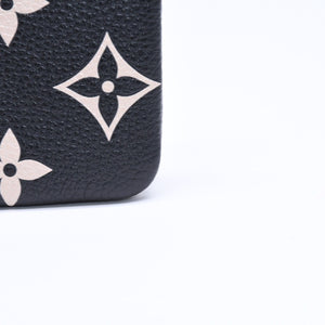 極美品 LOUIS VUITTON ルイヴィトン コインケース モノグラム・アンプラント ノワール ポシェットクレ M80885 ブラック ベージュ 中古 4a006053