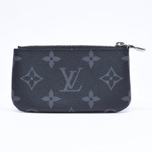 Load the image into the gallery viewer. 極美品 LOUIS VUITTON ルイヴィトン モノグラム・エクリプス ポシェット・クレ M80905 コインケース ブラック グレー 中古 4a006092