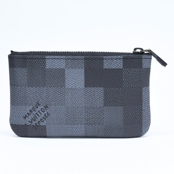 新品未使用品 LOUIS VUITTON ルイヴィトン コインケース ダモフラージュ・キャンバス ポシェットクレ M28666 ブラック グレー 中古 4a006091