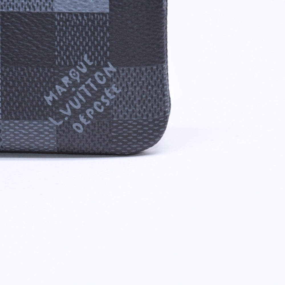 新品未使用品 LOUIS VUITTON ルイヴィトン コインケース ダモフラージュ・キャンバス ポシェットクレ M28666 ブラック グレー 中古 4a006091