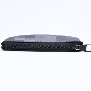 新品未使用品 LOUIS VUITTON ルイヴィトン コインケース ダモフラージュ・キャンバス ポシェットクレ M28666 ブラック グレー 中古 4a006091