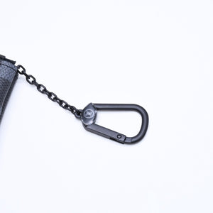 新品未使用品 LOUIS VUITTON ルイヴィトン コインケース ダモフラージュ・キャンバス ポシェットクレ M28666 ブラック グレー 中古 4a006091