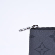 Load the image into the gallery viewer. 極美品 LOUIS VUITTON ルイヴィトン モノグラム・エクリプス ポシェット・クレ M80905 コインケース ブラック グレー 中古 4a006092