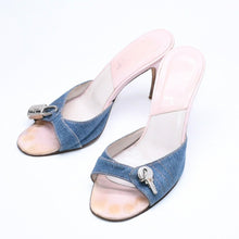 Load the image into the gallery viewer. CHRISTIAN DIOR クリスチャンディオール ミュール ヒール サイズ36 イタリア製 デニム ピンク 良品 中古 4a006005