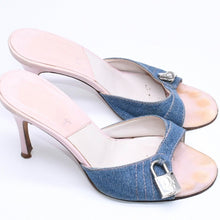 Load the image into the gallery viewer. CHRISTIAN DIOR クリスチャンディオール ミュール ヒール サイズ36 イタリア製 デニム ピンク 良品 中古 4a006005