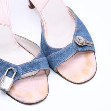 Load the image into the gallery viewer. CHRISTIAN DIOR クリスチャンディオール ミュール ヒール サイズ36 イタリア製 デニム ピンク 良品 中古 4a006005