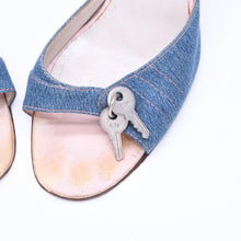 Load the image into the gallery viewer. CHRISTIAN DIOR クリスチャンディオール ミュール ヒール サイズ36 イタリア製 デニム ピンク 良品 中古 4a006005