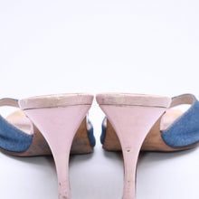 Load the image into the gallery viewer. CHRISTIAN DIOR クリスチャンディオール ミュール ヒール サイズ36 イタリア製 デニム ピンク 良品 中古 4a006005