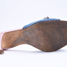 Load the image into the gallery viewer. CHRISTIAN DIOR クリスチャンディオール ミュール ヒール サイズ36 イタリア製 デニム ピンク 良品 中古 4a006005