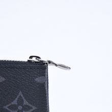 Load the image into the gallery viewer. 極美品 LOUIS VUITTON ルイヴィトン モノグラム・エクリプス ポシェット・クレ M80905 コインケース ブラック グレー 中古 4a006092