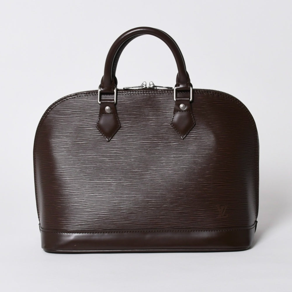 極美品 LOUIS VUITTON ルイヴィトン エピ アルマ ハンドバッグ M5214D ブラウン ダークブラウン エピレザー 中古 4a006102