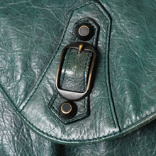 画像をギャラリービューアに読み込む, BALENCIAGA バレンシアガ ザフォルク ショルダーバッグ 246432 レザー グリーン ブラックメタル金具 美品 中古 4a005905