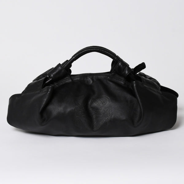 LOEWE Handbag Tote Bag Nappa Aire Black Anagram Embossed Leather Good Condition Used 4a005893