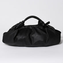 画像をギャラリービューアに読み込む, LOEWE ロエベ ハンドバッグ トートバッグ ナッパアイレ ブラック アナグラムエンボス加工 レザー 美品 中古 4a005893