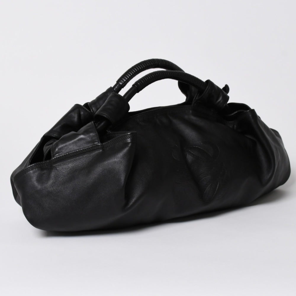 LOEWE ロエベ ハンドバッグ トートバッグ ナッパアイレ ブラック アナグラムエンボス加工 レザー 美品 中古 4a005893
