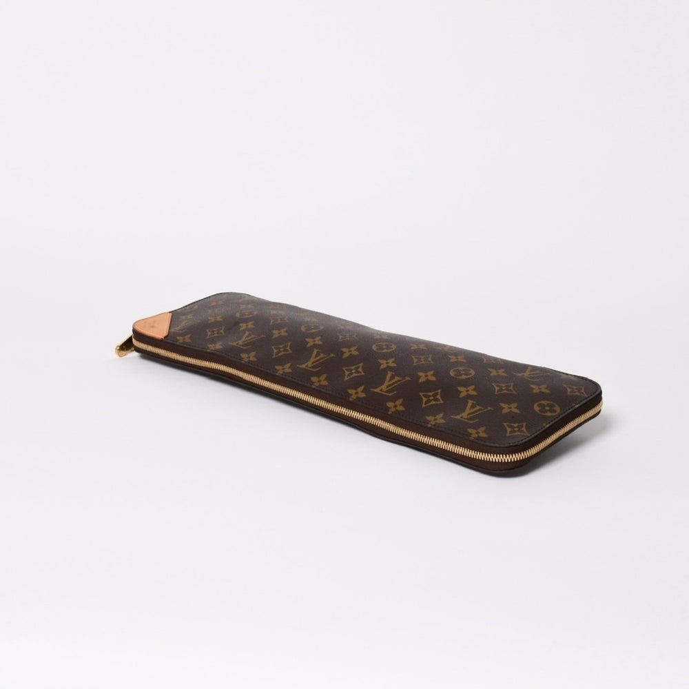 極美品 LOUIS VUITTON ルイヴィトン エテュイ5 クラヴァット M47535 モノグラム ネクタイケース PVC ヌメ革 中古 4a005816