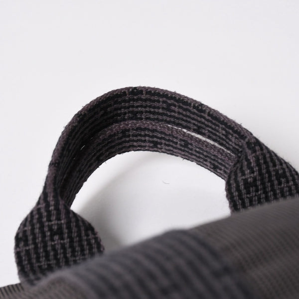 HERMES エルメス エールライン トートバッグ PM ダークグレー ナイロンキャンバス Hモノグラム織り柄 廃盤 シルバー金具 美品 中古 4a005813