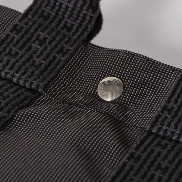 HERMES エルメス エールライン トートバッグ PM ダークグレー ナイロンキャンバス Hモノグラム織り柄 廃盤 シルバー金具 美品 中古 4a005813