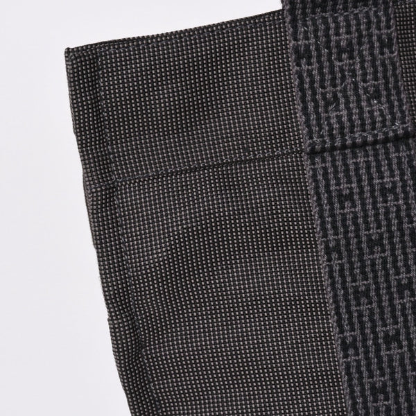 HERMES エルメス エールライン トートバッグ PM ダークグレー ナイロンキャンバス Hモノグラム織り柄 廃盤 シルバー金具 美品 中古 4a005813