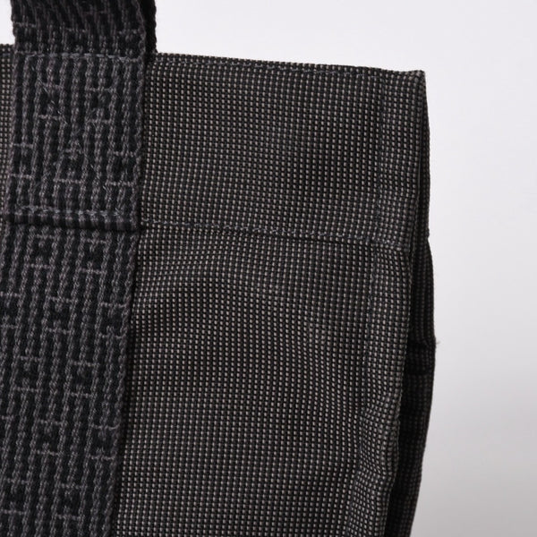 HERMES エルメス エールライン トートバッグ PM ダークグレー ナイロンキャンバス Hモノグラム織り柄 廃盤 シルバー金具 美品 中古 4a005813