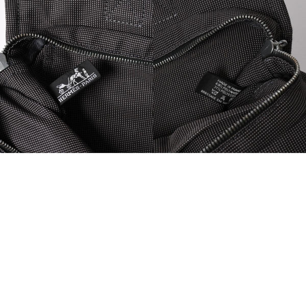 HERMES エルメス エールライン トートバッグ PM ダークグレー ナイロンキャンバス Hモノグラム織り柄 廃盤 シルバー金具 美品 中古 4a005813