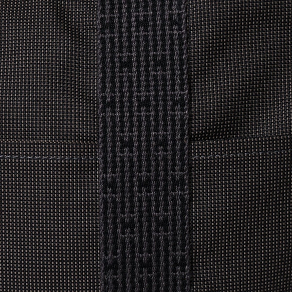 極美品 HERMES エルメス エールライン トート MM ハンドバッグ キャンバス グレー ブラック シルバー金具 中古 4a005812