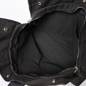極美品 HERMES エルメス エールライン トート MM ハンドバッグ キャンバス グレー ブラック シルバー金具 中古 4a005812