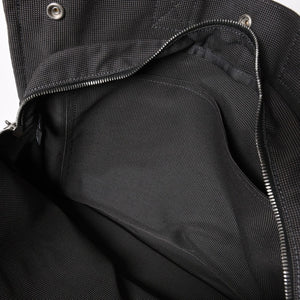 極美品 HERMES エルメス エールライン トート MM ハンドバッグ キャンバス グレー ブラック シルバー金具 中古 4a005812