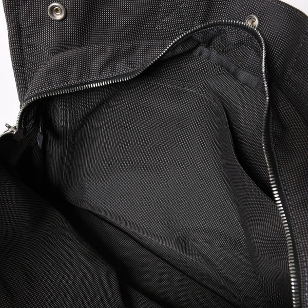 極美品 HERMES エルメス エールライン トート MM ハンドバッグ キャンバス グレー ブラック シルバー金具 中古 4a005812