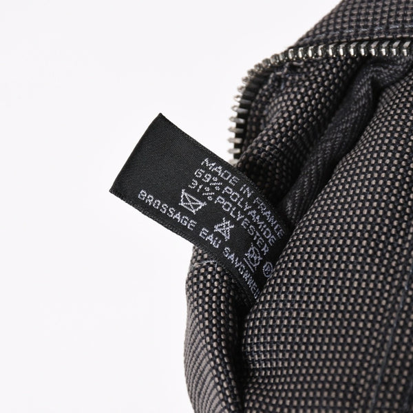 極美品 HERMES エルメス エールライン トート MM ハンドバッグ キャンバス グレー ブラック シルバー金具 中古 4a005812