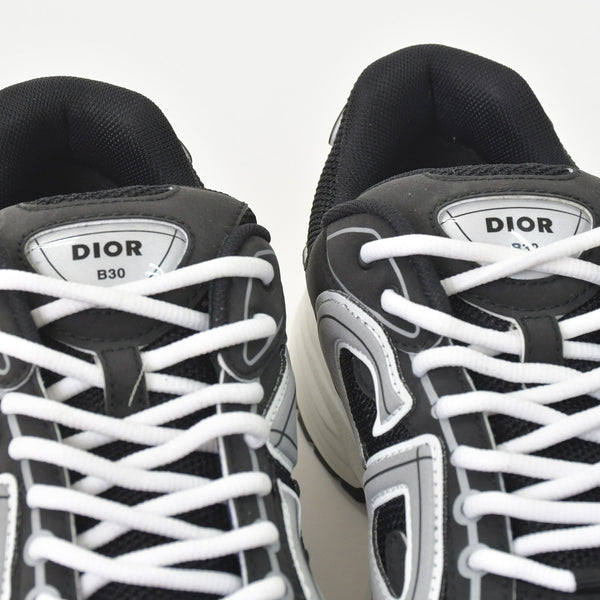新品同様品 Christian Dior クリスチャンディオール スニーカー 靴 B30 メッシュ ブラック ホワイト シルバー テクニカル ファブリック 中古 4a006109
