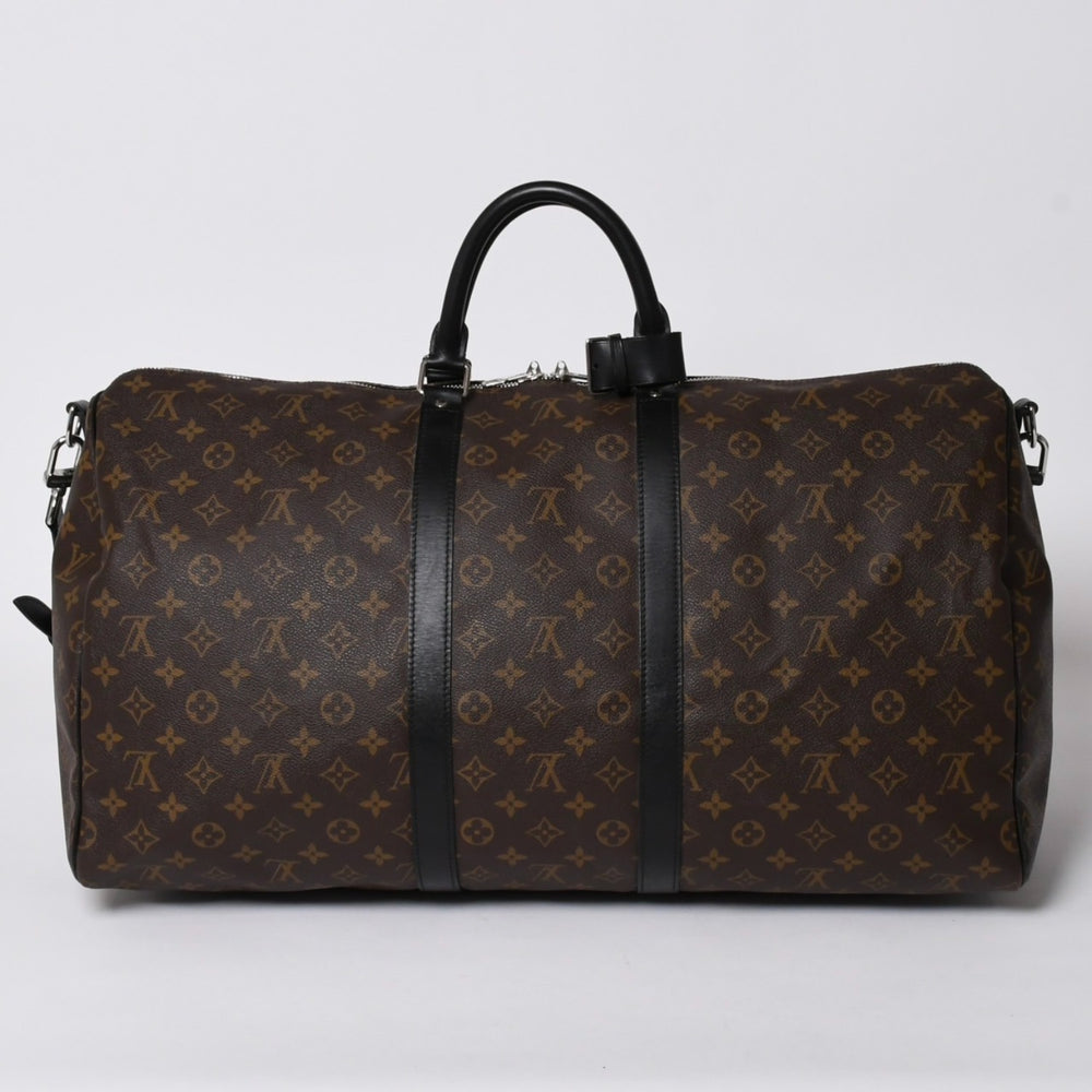 極美品 LOUIS VUITTON ルイヴィトン モノグラム・マカサー キーポルバンドリエール55 ボストンバッグ ブラウン ブラック M56714 中古 4a006153