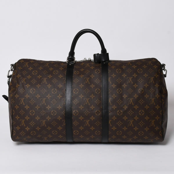 極美品 LOUIS VUITTON ルイヴィトン モノグラム・マカサー キーポルバンドリエール55 ボストンバッグ ブラウン ブラック M56714 中古 4a006153