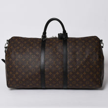 画像をギャラリービューアに読み込む, 極美品 LOUIS VUITTON ルイヴィトン モノグラム・マカサー キーポルバンドリエール55 ボストンバッグ ブラウン ブラック M56714 中古 4a006153