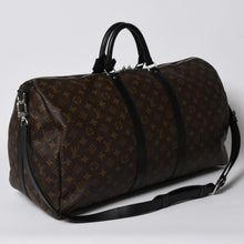 画像をギャラリービューアに読み込む, 極美品 LOUIS VUITTON ルイヴィトン モノグラム・マカサー キーポルバンドリエール55 ボストンバッグ ブラウン ブラック M56714 中古 4a006153