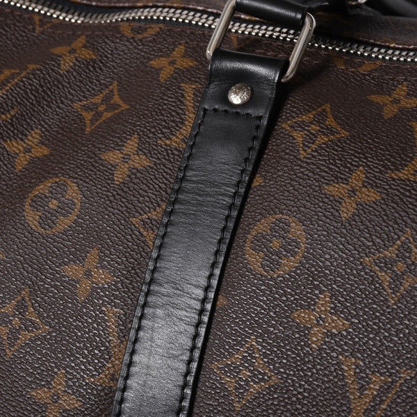極美品 LOUIS VUITTON ルイヴィトン モノグラム・マカサー キーポルバンドリエール55 ボストンバッグ ブラウン ブラック M56714 中古 4a006153