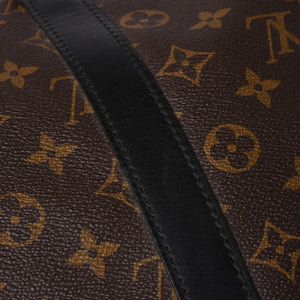 極美品 LOUIS VUITTON ルイヴィトン モノグラム・マカサー キーポルバンドリエール55 ボストンバッグ ブラウン ブラック M56714 中古 4a006153
