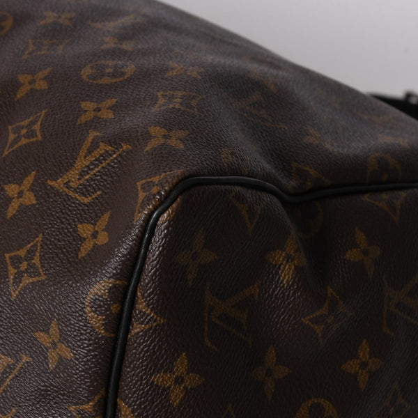 極美品 LOUIS VUITTON ルイヴィトン モノグラム・マカサー キーポルバンドリエール55 ボストンバッグ ブラウン ブラック M56714 中古 4a006153