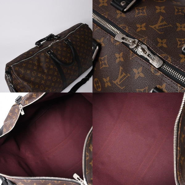 極美品 LOUIS VUITTON ルイヴィトン モノグラム・マカサー キーポルバンドリエール55 ボストンバッグ ブラウン ブラック M56714 中古 4a006153