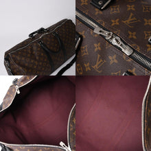 画像をギャラリービューアに読み込む, 極美品 LOUIS VUITTON ルイヴィトン モノグラム・マカサー キーポルバンドリエール55 ボストンバッグ ブラウン ブラック M56714 中古 4a006153