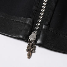 画像をギャラリービューアに読み込む, 新品同様 CHROME HEARTS クロムハーツ ダブルダガージップ レザーミニスカート サイズS ブラック ラムレザー シルバー925 中古 4a006114